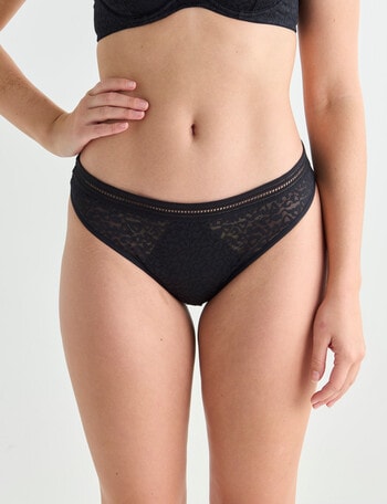 Acapella Chloe Jacquard Bikini Brief, Black, 8-16 product photo