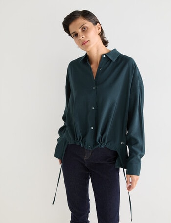 Jigsaw Sofia Long Sleeve Shirt, Forest product photo