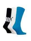 Puma Big Logo Crew Sock, 3-Pack, Blue, Black & White product photo View 02 S