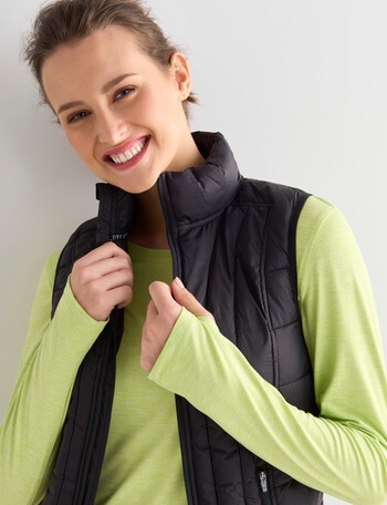 Superfit Sleeveless Puffer Vest, Black product photo