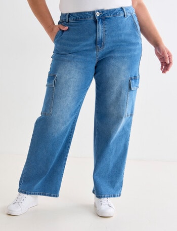 Denim Republic Curve Wide Leg Utility Pant product photo