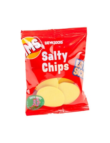Eat My Socks Salty Chips Sock, Red & Lilac product photo