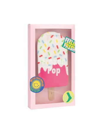 Eat My Socks Frozen Pop Strawberry Sock, Pink & White product photo