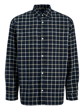 Jack & Jones James Check Long Sleeve Shirt, Sky Captain product photo