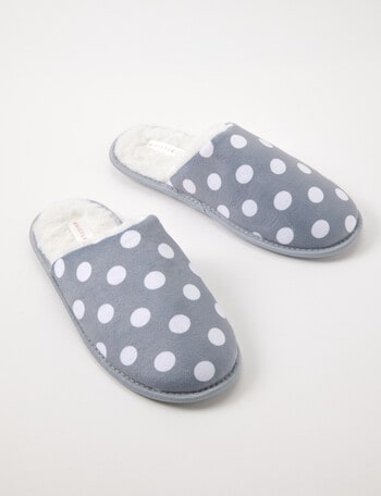 Whistle Sleep Flannelette Scuff, Grey Spot product photo