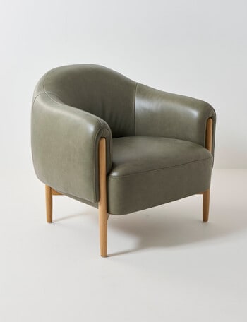 LUCA Seville Leather Chair, Green product photo