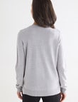 Ella J Sparkly Star Crewneck Jumper, Grey Marle product photo View 02 S