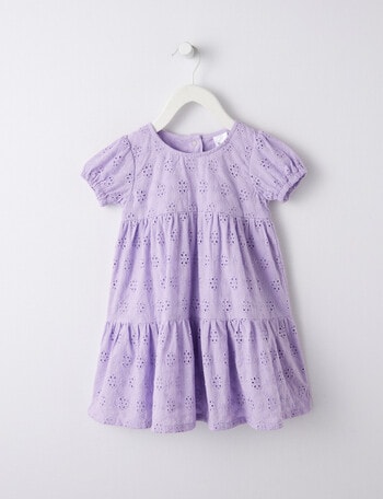 Teeny Weeny Embroidery Anglaise Tiered Dress, Lilac product photo