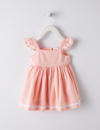 Teeny Weeny Linen Blend Dress, Marshmellow product photo
