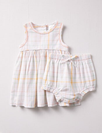 Teeny Weeny Linen Blend Swing Top & Bloomers, 2-Piece, White product photo