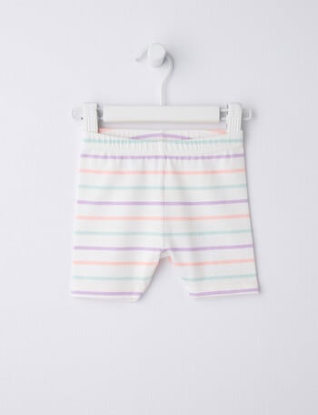 Teeny Weeny Candy Stripe Bike Shorts, White product photo