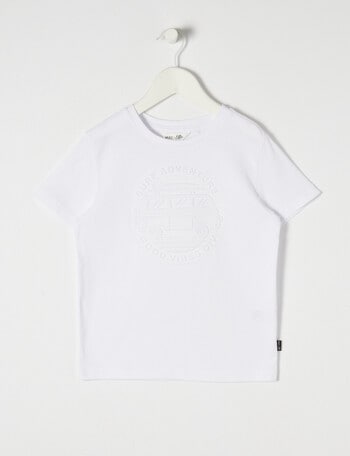 Mac & Ellie Deboss Van Short Sleeve Tee, White product photo