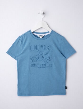 Mac & Ellie Deboss Jeep Short Sleeve Tee, Blue product photo