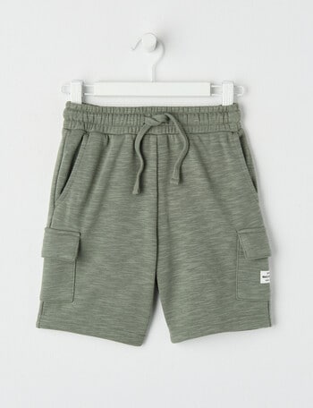 Mac & Ellie Knit Cargo Short, Dark Khaki product photo