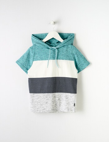 Mac & Ellie Dino Hooded Short Sleeve Tee, Seafoam product photo