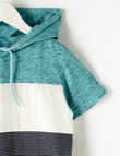 Mac & Ellie Dino Hooded Short Sleeve Tee, Seafoam product photo View 02 S