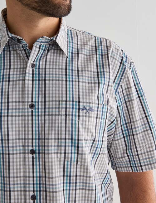 Logan Leminos Short Sleeve Shirt, Blue & Grey product photo View 04 L