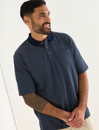 Logan Brandon Short Sleeve Polo Shirt, Navy product photo