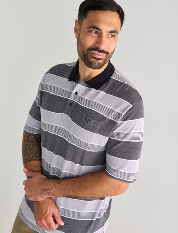 Logan Hato Short Sleeve Polo Shirt, Charcoal product photo