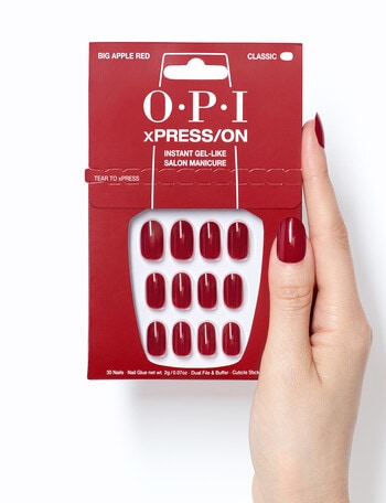 OPI xPRESS/ON Iconic Shades, Big Apple Red, Short product photo