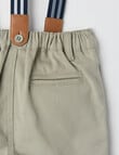 Teeny Weeny All Dressed Up Shorts with Braces, Olive product photo View 02 S