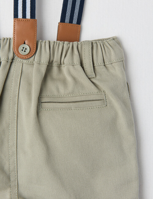 Teeny Weeny All Dressed Up Shorts with Braces, Olive product photo View 02 L