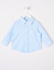 Teeny Weeny Linen Blend Long-Sleeve Woven Shirt, English Sky product photo