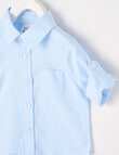 Teeny Weeny Linen Blend Long-Sleeve Woven Shirt, English Sky product photo View 03 S