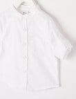 Teeny Weeny Linen Blend Long-Sleeve Woven GPA Neck Shirt, White product photo View 02 S