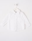 Teeny Weeny Linen Blend Long-Sleeve Woven Shirt, White product photo