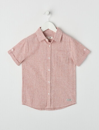 Mac & Ellie Textured Short Sleeve Shirt, Rust product photo