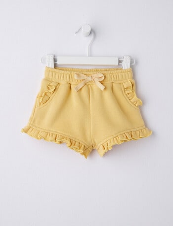 Teeny Weeny Frill Terry Shorts, Yellow product photo