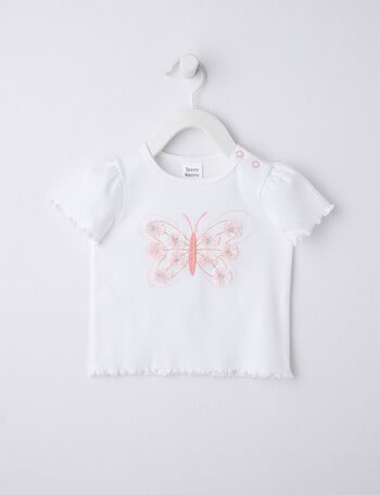 Teeny Weeny Butterfly Rib Short-Sleeve Tee, White product photo