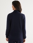 Ella J Textured Zip Cardigan, Navy product photo View 02 S