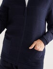 Ella J Textured Zip Cardigan, Navy product photo View 04 S