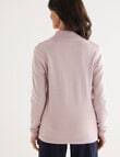 Ella J Textured Zip Cardigan, Pale Pink product photo View 02 S