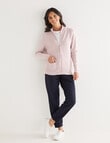 Ella J Textured Zip Cardigan, Pale Pink product photo View 03 S