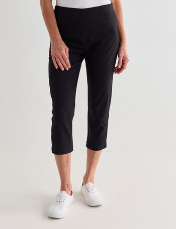 Ella J Bengaline Classic Crop Pant, Black product photo