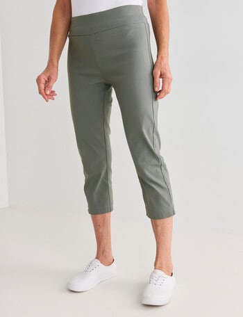 Ella J Bengaline Classic Crop Pant, Sage product photo