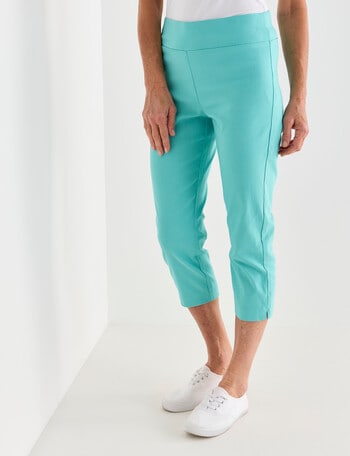 Ella J Bengaline Classic Crop Pant, Aqua product photo