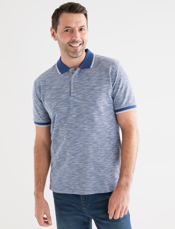 Chisel Tipped Polo Shirt, Denim product photo