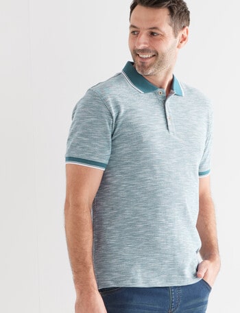 Chisel Tipped Polo Shirt, Teal product photo