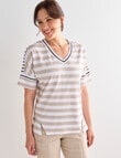 Line 7 Crew Panelled Tee, Sand product photo