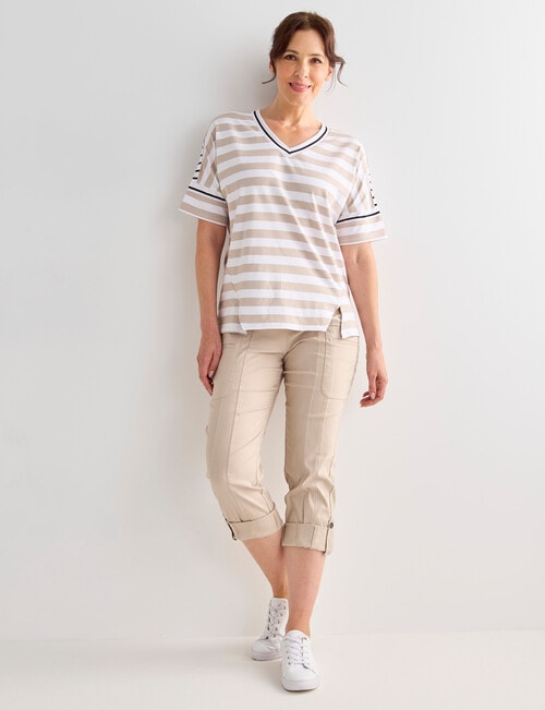 Line 7 Crew Panelled Tee, Sand product photo View 03 L