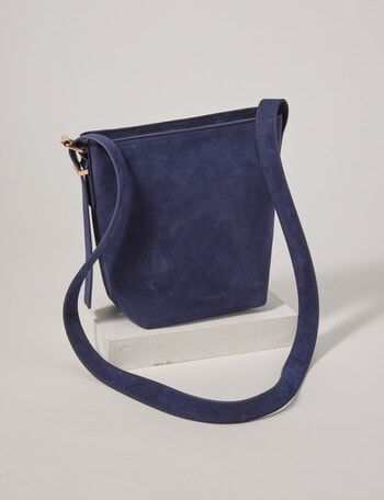 Whistle Accessories Sueded Crossbody Bag, Navy product photo