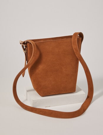 Whistle Accessories Sueded Crossbody Bag, Nutshell product photo