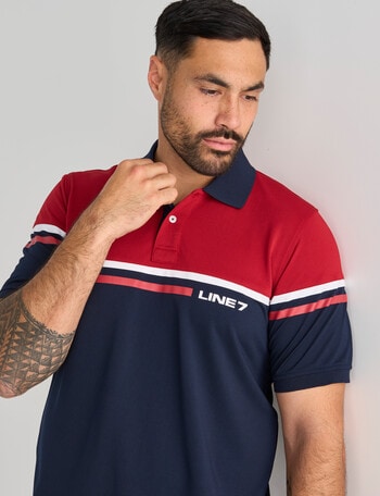 Line 7 Richard Short Sleeve Polo Shirt, Red product photo