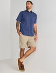 Kauri Trail Base Stretch Short Sleeve Shirt, Denim Blue product photo View 03 S