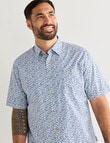 Kauri Trail Print Short Sleeve Shirt, White product photo