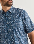 Kauri Trail Print Short Sleeve Shirt, Blue product photo View 04 S